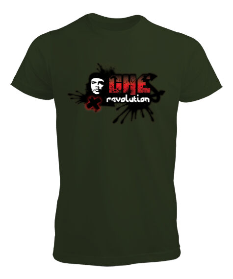 Tisho - Che Guevara Revolution Haki Yeşili Erkek Tişört