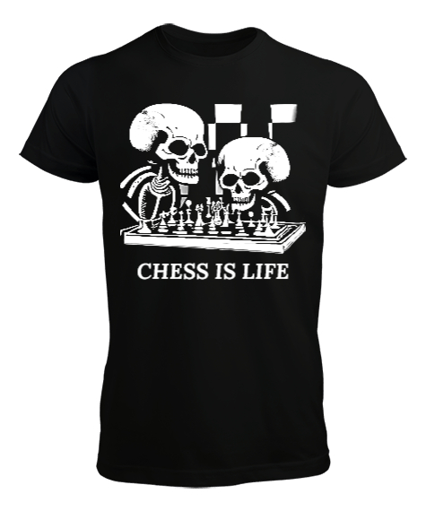 Tisho - Chess is Life Siyah Erkek Tişört