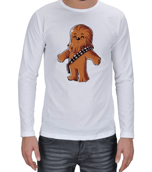 Tisho - Chibi Chewbacca T-shirt Erkek Uzun Kol