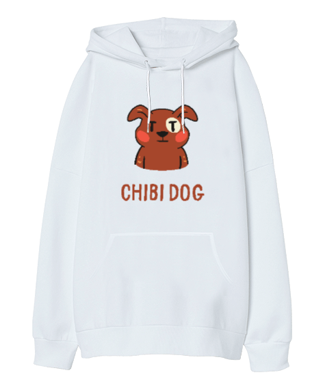 Tisho - Chibi dog Oversize Unisex Kapüşonlu Sweatshirt