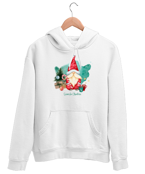 Tisho - christmas Beyaz Unisex Kapşonlu Sweatshirt