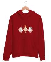 Christmas Cupcake Kırmızı Unisex Kapşonlu Sweatshirt - Tisho
