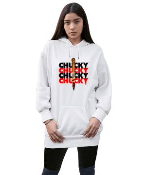 Chucky 2021 Kadın Uzun Hoodie Kapüşonlu Sweatshirt