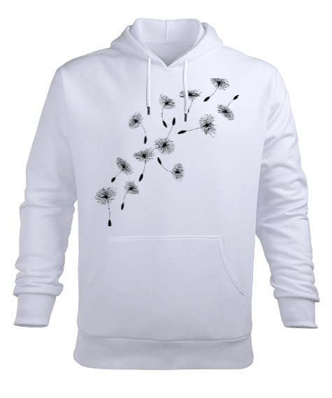 Tisho - ÇİÇEK DESEN Erkek Kapüşonlu Hoodie Sweatshirt