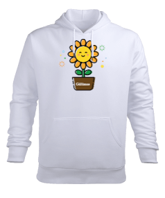 Çiçek Erkek Kapüşonlu Hoodie Sweatshirt - Thumbnail