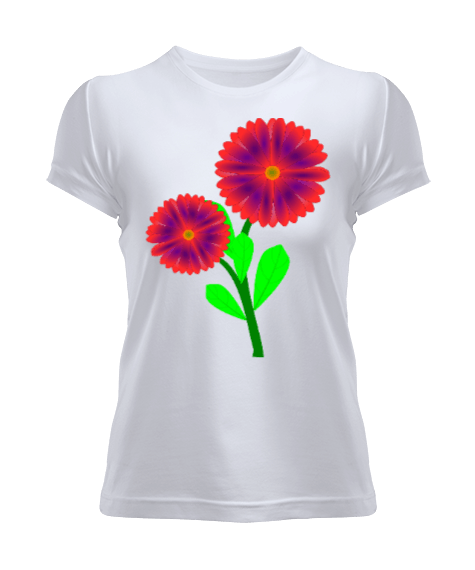 Tisho - çiçek tasarımlı Kadın Tişört