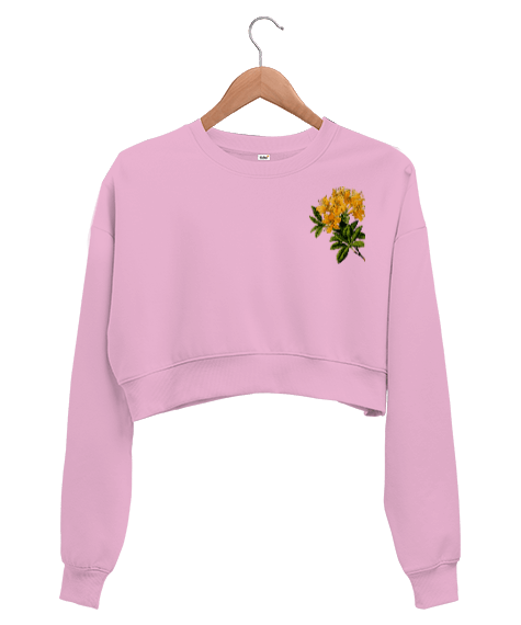 Tisho - Çiçekli Kadın Crop Kadın Crop Sweatshirt