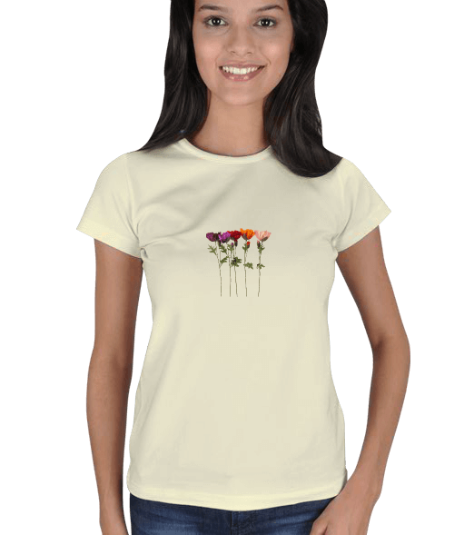 Çiçekli kadın tişört Kadın Tişört