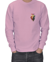 Çiçekli Kalp Tasarımlı ERKEK SWEATSHIRT - Tisho