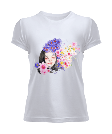 Tisho - Çiçekli Tasarım Kadın Tişört