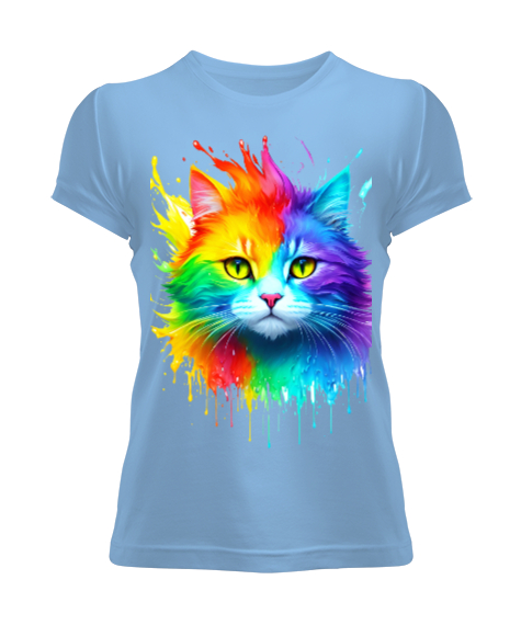 Tisho - Cici Kedi Buz Mavisi Kadın Tişört