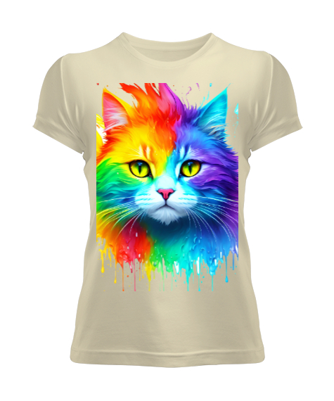 Tisho - Cici Kedi Krem Kadın Tişört