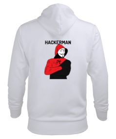 Çift Taraslı Hackerman Erkek Kapüşonlu Hoodie Sweatshirt - Thumbnail