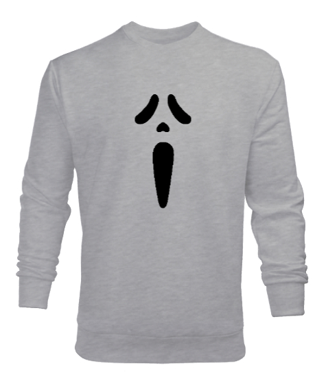 Tisho - Çığlık Maske - Scream Gri Erkek Sweatshirt