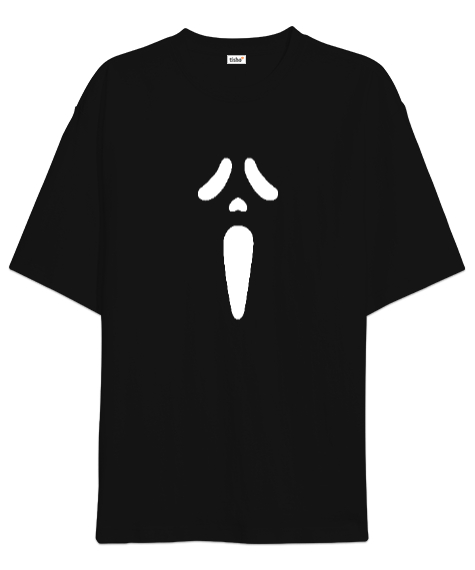 Tisho - Çığlık Maske - Scream Siyah Oversize Unisex Tişört