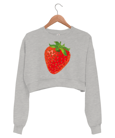 Tisho - çilek temalı Kadın Crop Sweatshirt