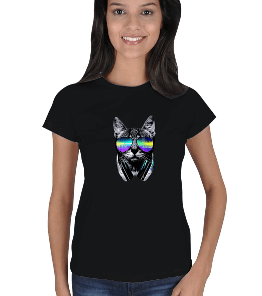 Tisho - Çılgın Kedi Kadın Tişört