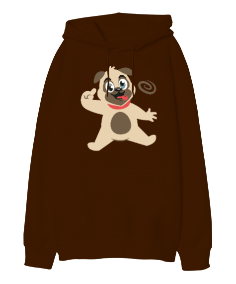 Tisho - Çılgın Köpek Tasarımlı Oversize Unisex Kapüşonlu Sweatshirt
