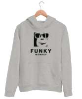 Çılgın Maymun - Monkey Gri Unisex Kapşonlu Sweatshirt - Tisho