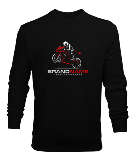 Tisho - Çılgın motorcu Siyah Erkek Sweatshirt
