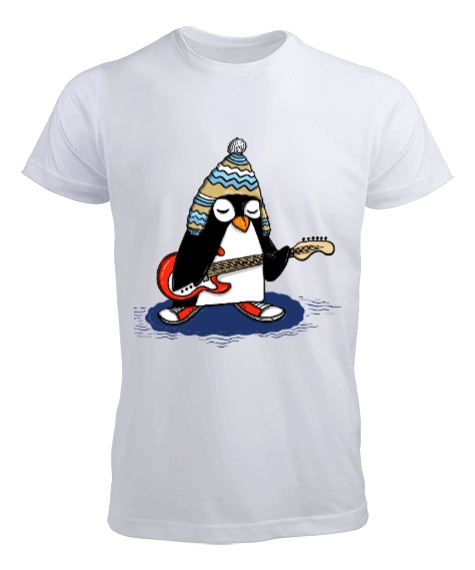 Tisho - çılgın penguen baskılı Erkek Tişört