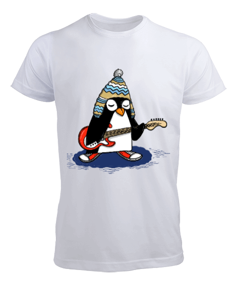 çılgın penguen baskılı Erkek Tişört - Tisho