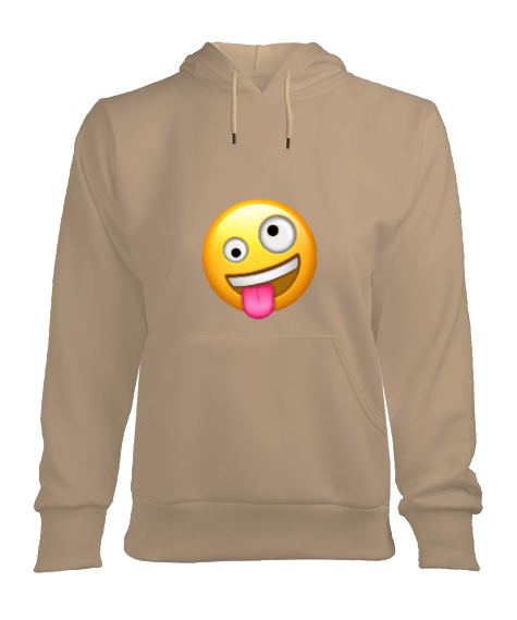 Tisho - Çılgın Sevimli Emojiler Kadın Kapşonlu Hoodie Sweatshirt