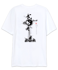 Çin Dövüş Sanatı Baskılı Oversize Unisex Tişört - Thumbnail