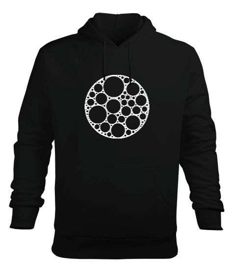 Tisho - Circles Siyah TiNCiR Erkek Kapüşonlu Hoodie Sweatshirt