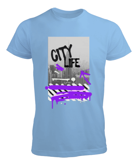 Tisho - City Life Tasarım Baskılı Erkek Tişört