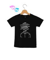 Çizim Adam - Man Draw Siyah Çocuk Unisex - Tisho