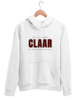CLAAR: Balance Seeker Beyaz Unisex Kapşonlu Sweatshirt - Tisho