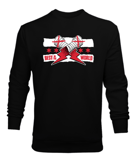 Tisho - CM Punk New Best in the World Siyah Erkek Sweatshirt
