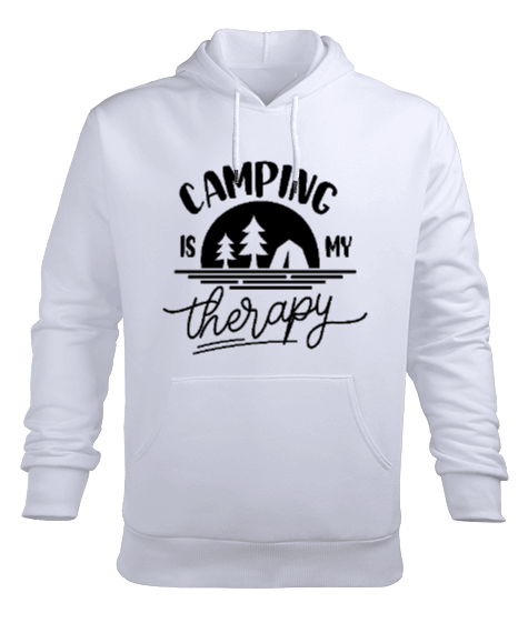 Tisho - CO-01 Camping Is My Therapy Erkek Kapüşonlu Hoodie Sweatshirt