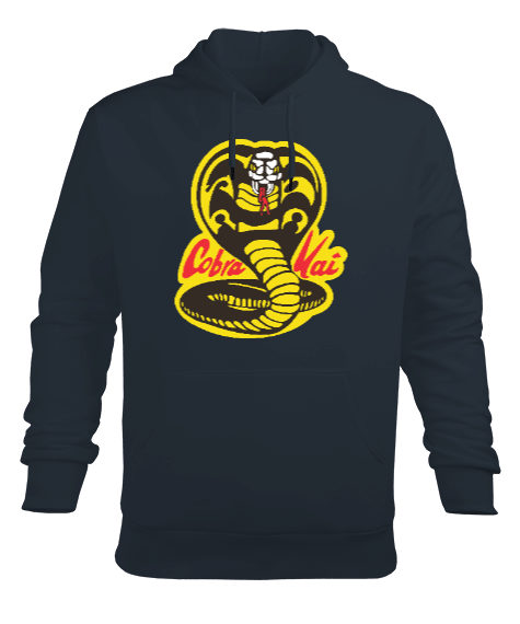 Tisho - Cobra Kai Karate Kid Baskılı Füme Erkek Kapüşonlu Hoodie Sweatshirt