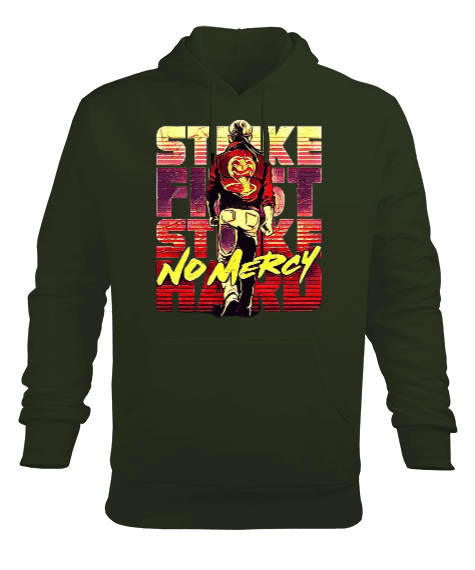 Tisho - Cobra Kai No Mercy Tasarım Baskılı Erkek Kapüşonlu Hoodie Sweatshirt