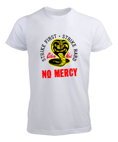 Tisho - Cobra Kai No Mercy V2 Beyaz Erkek Tişört
