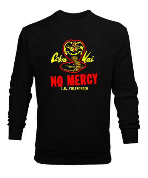 Tisho - Cobra Kai No Mercy V2 Siyah Erkek Sweatshirt