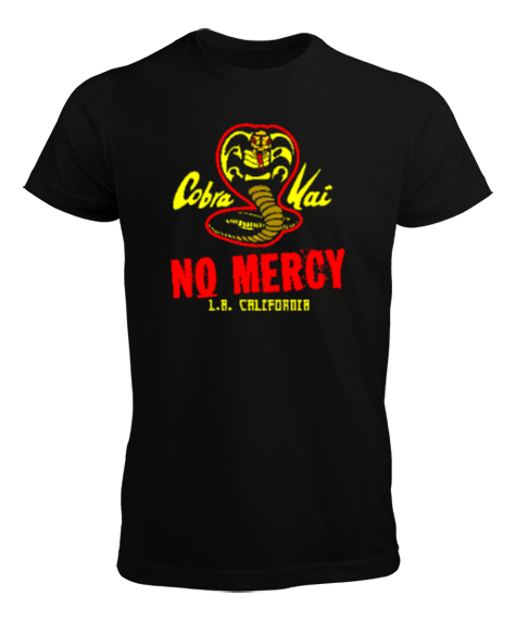 Tisho - Cobra Kai No Mercy V2 Siyah Erkek Tişört