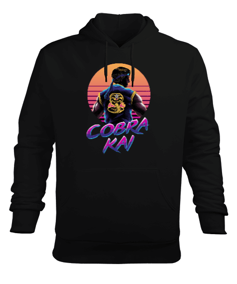 Tisho - Cobra Kai Tasarım Baskılı Erkek Kapüşonlu Hoodie Sweatshirt