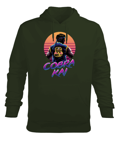 Tisho - Cobra Kai Tasarım Baskılı Erkek Kapüşonlu Hoodie Sweatshirt