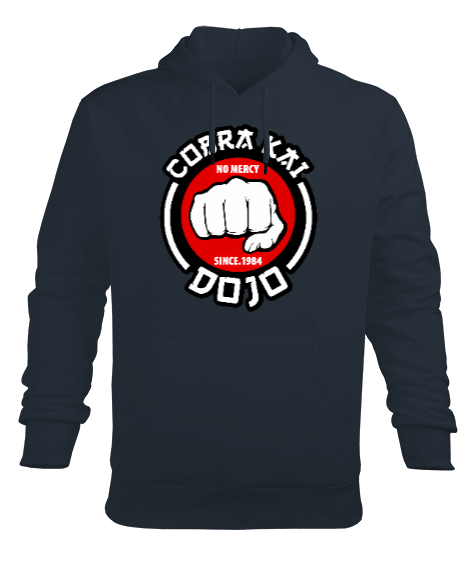 Tisho - Cobra Kay Dojo Baskılı Füme Erkek Kapüşonlu Hoodie Sweatshirt