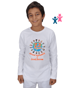 Çocuk 23 Nisan Baskılı Tişört Çocuk Unisex Uzunkollu - Tisho