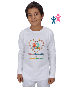 Çocuk 23 Nisan Temalı Baskılı Tişört Çocuk Unisex Uzunkollu - Tisho