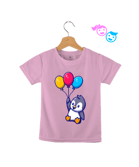 Tisho - çocuk balon penguen pembe Çocuk Unisex