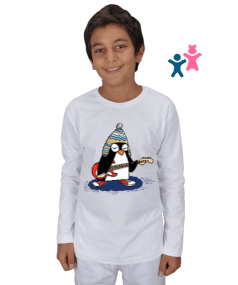 Çocuk Penguen Çocuk Unisex Uzunkollu - Tisho