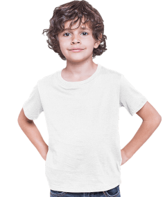 Çocuk Unisex Beyaz Baskısız Toptan Tişört