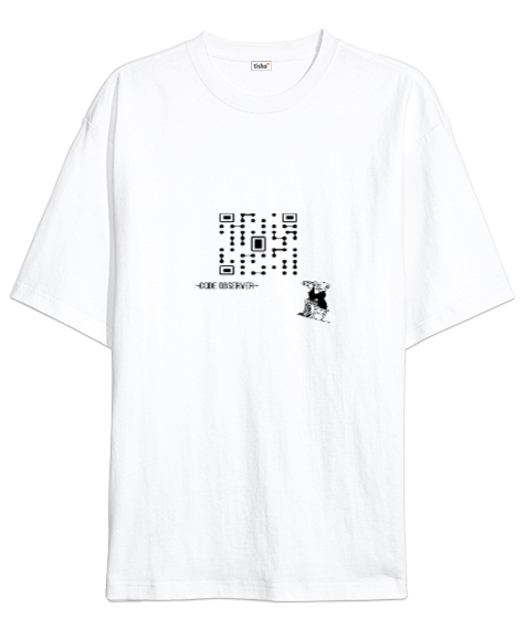 Tisho - Code Observer Beyaz Oversize Unisex Tişört