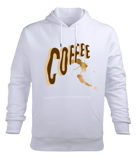 Tisho - Coffee Baskılı Erkek Kapüşonlu Hoodie Sweatshirt