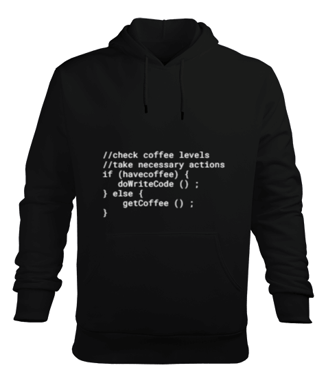 Tisho - Coffee Erkek Kapüşonlu Hoodie Sweatshirt